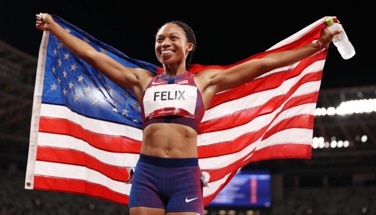 Allyson Felix competes in the 4x400m relay - NBC Los Angeles

