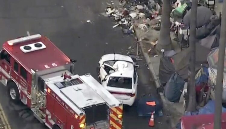   Limo Slams into Koreatown Homeless Camp;  4 hospitalized

