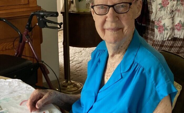 Virginia Pinnow of Burbank is celebrating her 100th birthday this Sunday

