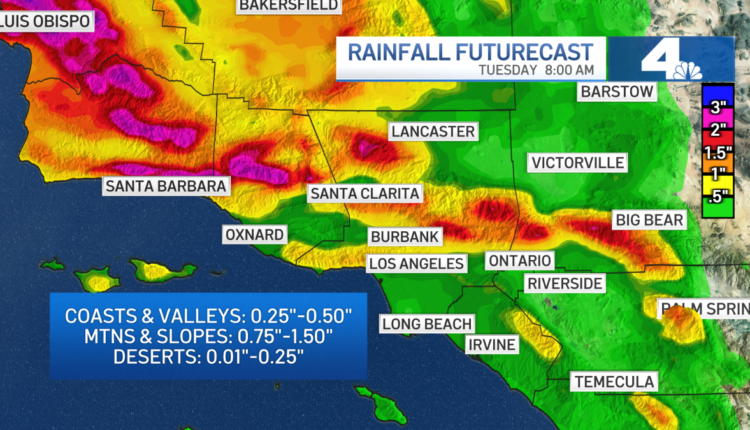 Prepare for the rain in SoCal starting Monday morning - NBC Los Angeles

