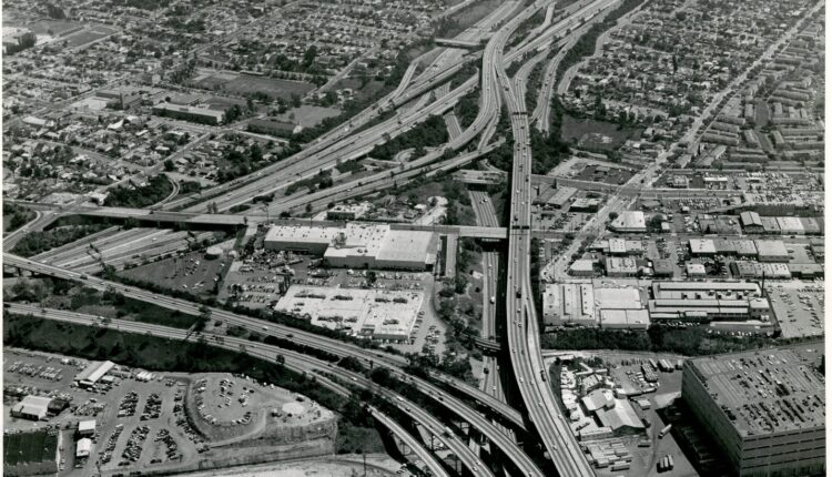 An East LA interchange through Boyle Heights is seen in the 1960s.