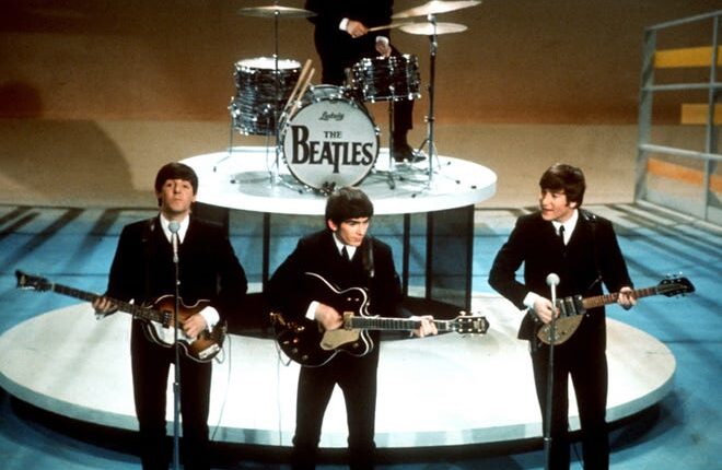In this February 9, 1964 file photo, the Beatles perform on the CBS 