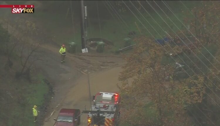 Rain triggers a mudslide in Studio City

