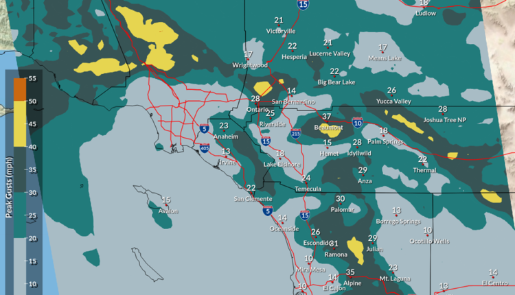 Santa Ana winds its way through southern California in gusts - Daily News

