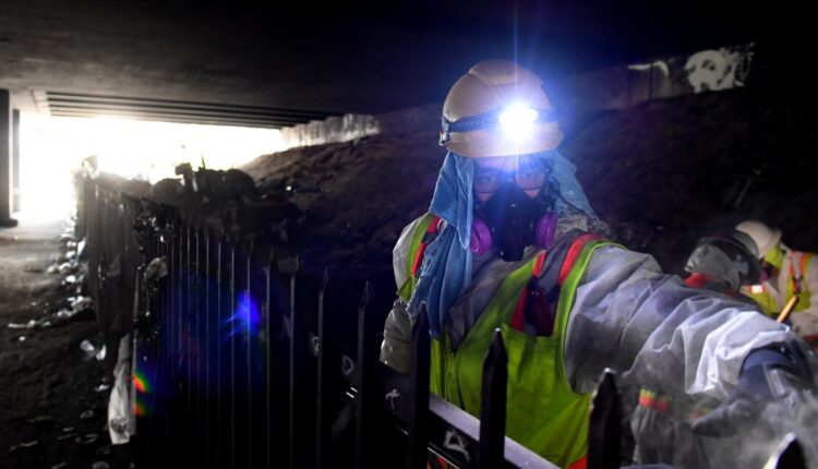 Photos: Homeless camps in Inglewood cleared as Super Bowl nears
