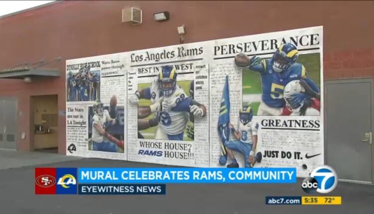 The Los Angeles Rams surprise the Watts Rams with a mural and tickets to the Super Bowl

