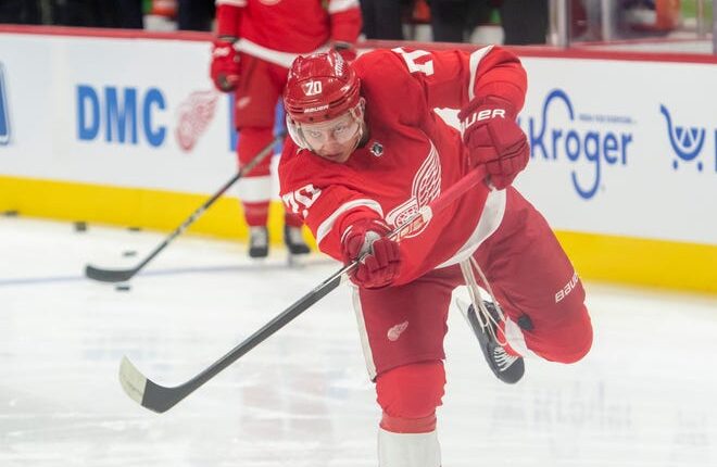 The Red Wings traded Troy Stecher to the Los Angeles Kings on Sunday.