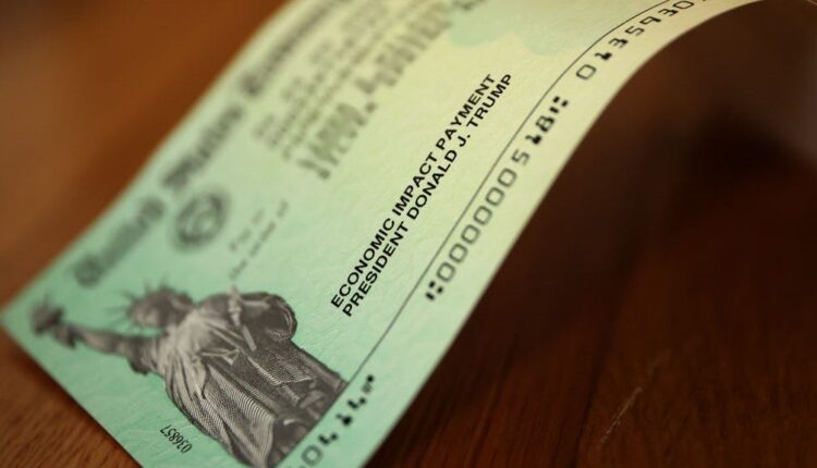 U.S. President Donald Trump's name appears on the coronavirus economic assistance checks that were sent to citizens across the country April 29, 2020 in Washington, DC.