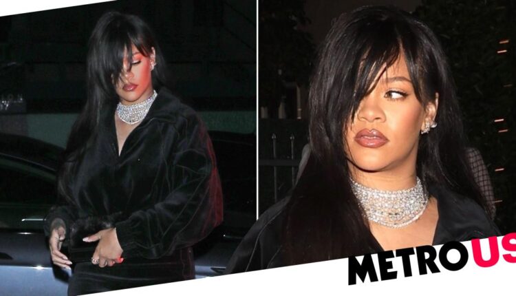 Rihanna exudes glamor in velvet black dress at dinner in Santa Monica
