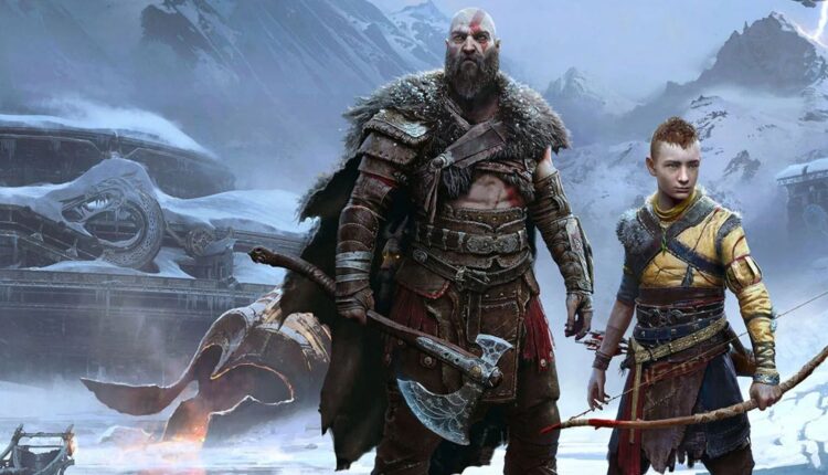 kratos and son with axe and bow