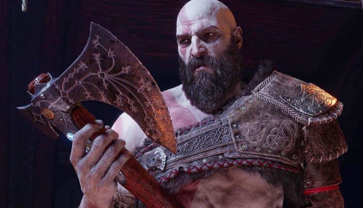 Kratos looking at the Leviathan Axe in God of War Ragnarok.