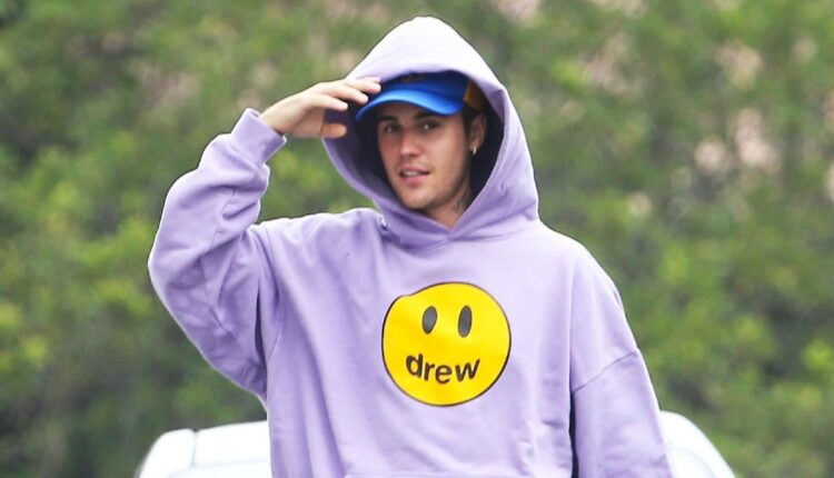 Justin Bieber wearing Drew clothes