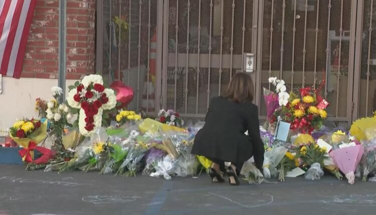  Kamala Harris calls for gun reform at her Monterey Park visit;  mourning lives lost
